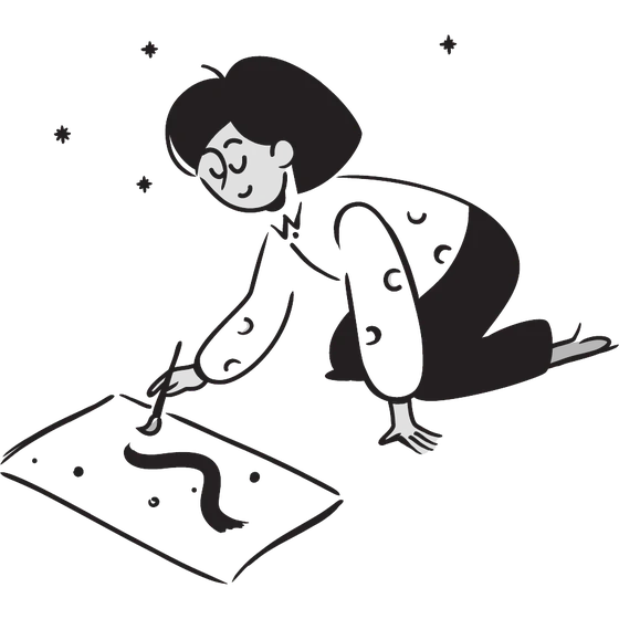 Illustration of a person painting on the floor